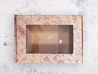 Подарочная коробка с прозрачным окном "Шкатулка" крафт